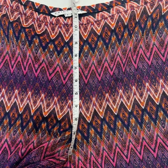 Trina Turk Crop Penelope Pant New With Tags Size Large Pink Purple Zig Zag Pants - Picture 7 of 11